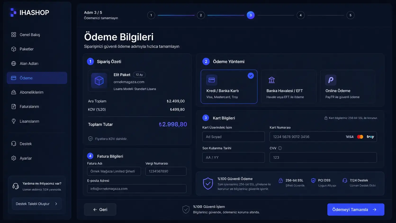 Ödemenizi Tamamlayın