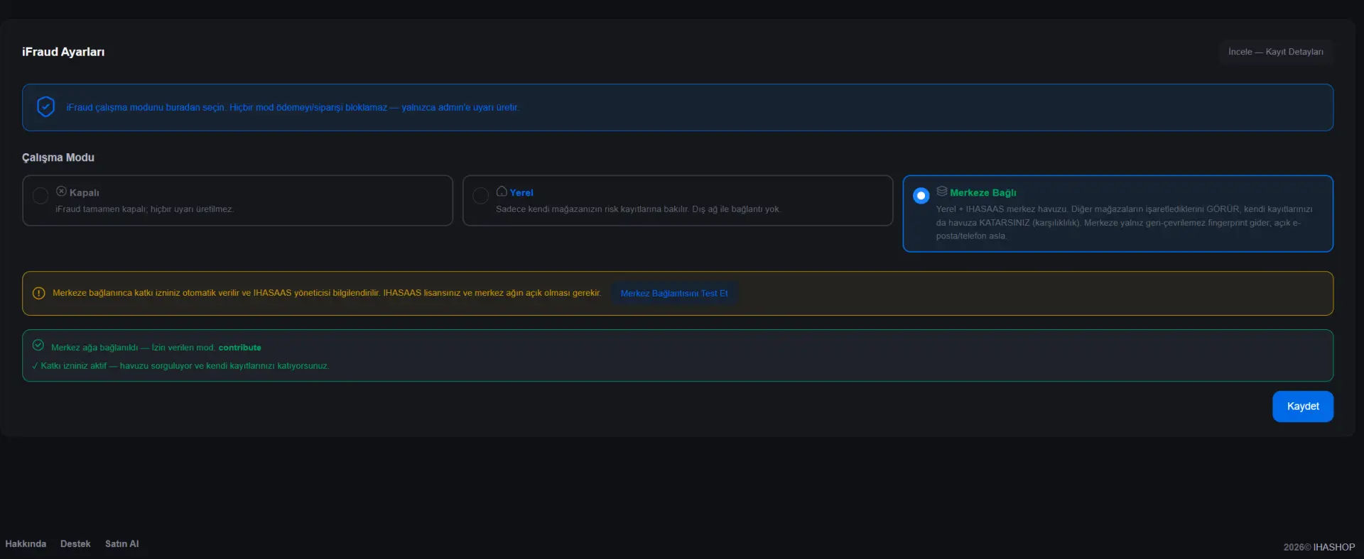 iFraud™ Risk Hafızası screenshot